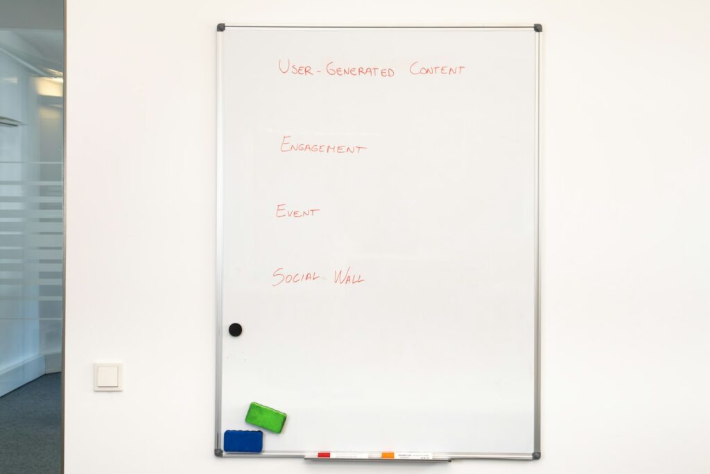 Psychologische Sicherheit im Team: Ideen und Notizen an einem Whiteboard